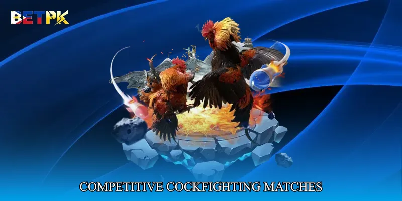 Competitive cockfighting matches