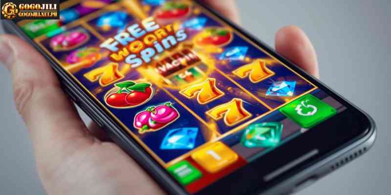 mobile free spins slots gameplay on smartphone